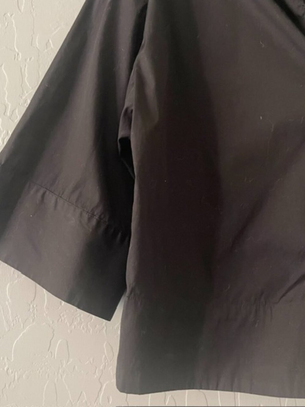 Banana Republic Black Poplin Ruched V-Neck Popover Boxy Blouse Top Size S - Picture 3 of 6
